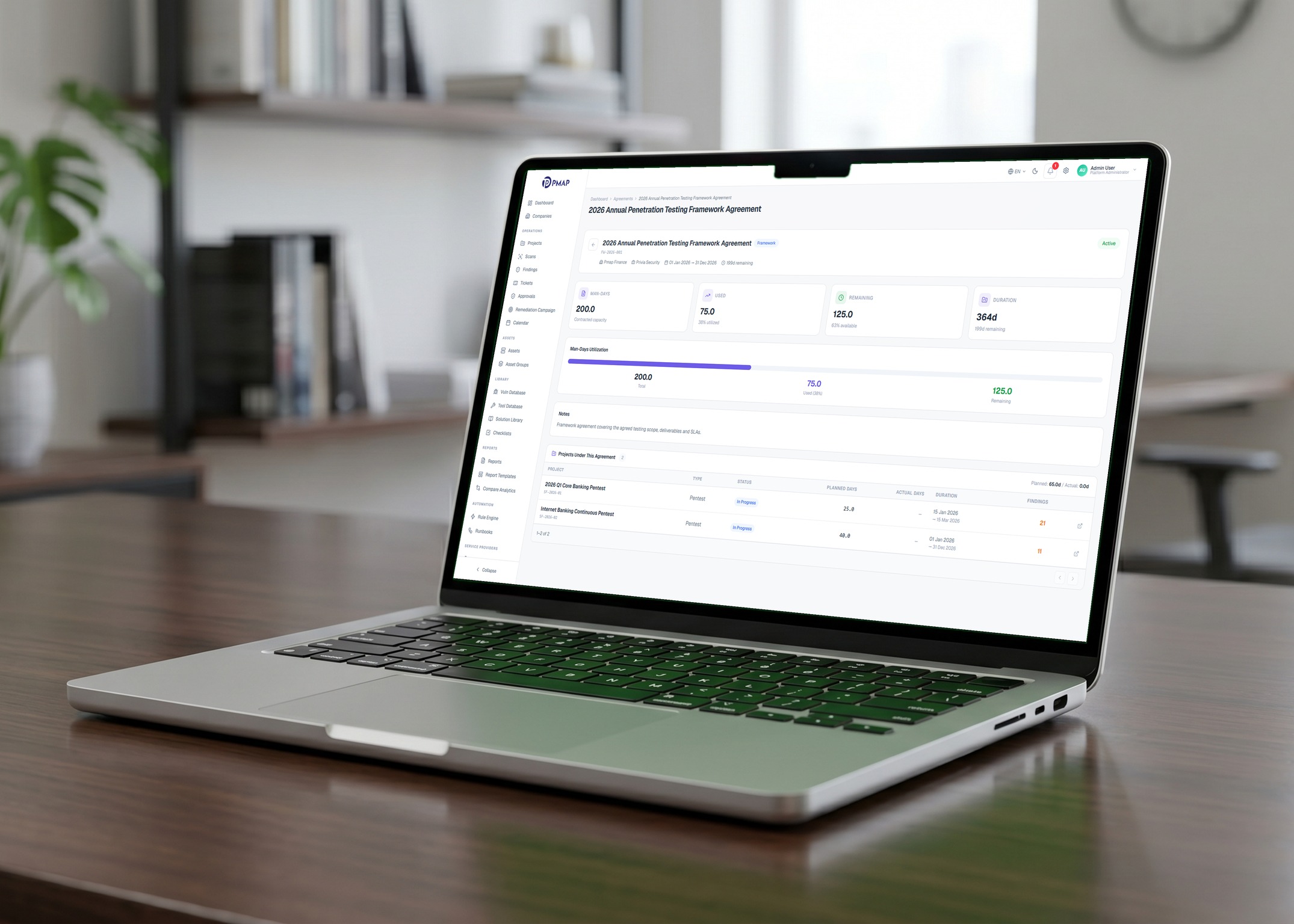 PMAP platform findings console preview